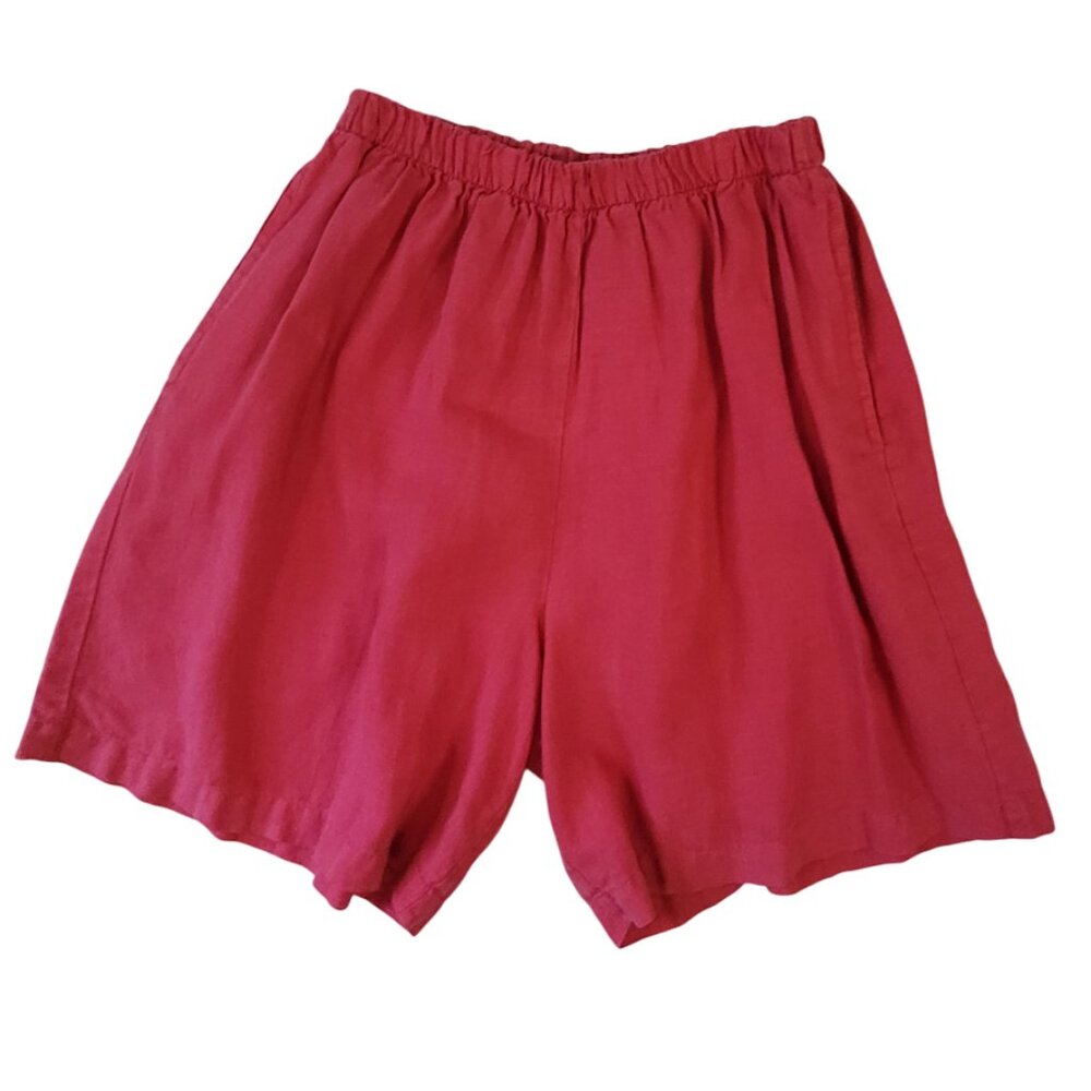 Fuchsia Pink Lightweight Linen Short medium